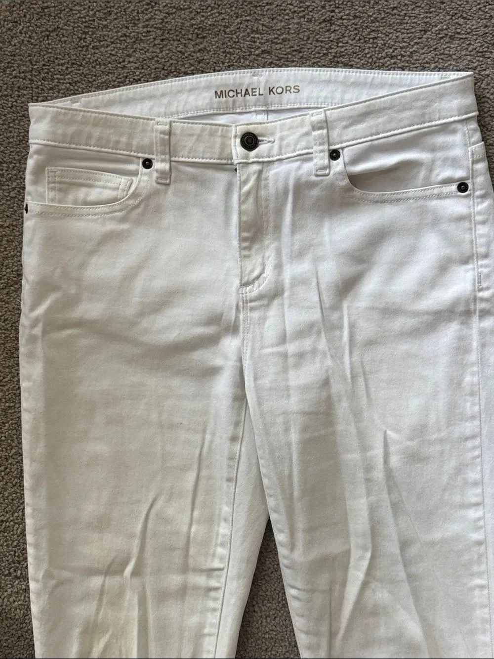 Michael Kors White Cropped Slim Ankle Jeans!